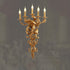 Traditional French Full Copper Carved Lamp Arm Palace Candelabra 5-Light Wall Sconce Lamp For Living Room