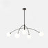 Modern Minimalist Curved Line Orb Iron Glass 5-Light Chandelier For Living Room