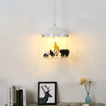 Contemporary Creative Round Jar Iron Glass 1-Light Pendant Light For Living Room