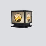 Traditional Chinese Aluminum Glass Square LED Waterproof Solar Landscape Light For Outdoor Patio