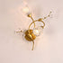 Modern Art Deco Flower Hardware Glass Crystal 2-Light Wall Sconce Lamp For Living Room