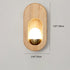 Traditional Japanese Wooden Elliptical Ultra-Thin Frame Acrylic Shade 1-Light Wall Sconce Lamp For Living Room