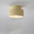 Contemporary Nordic Cream Style Ribbed Resin Round Shade 1-Light Flush Mount Ceiling Light For Bedroom