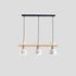 Contemporary Scandinavian Round Bird Iron Wood Resin 3-Light Island Light Chandelier For Dining Room