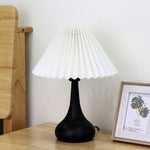 Modern Minimalist Gourd Folding Lampshade Metal Fabric 1-Light Table Lamp For Bedroom