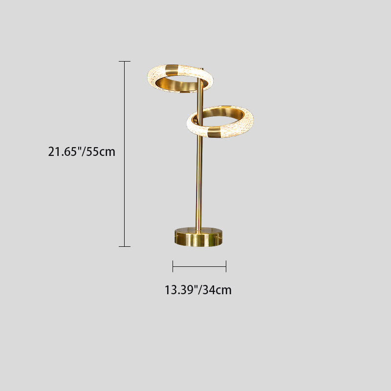 Modern Luxury Circle Electroplated Iron LED Table Lamp For Bedroom