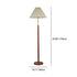 Traditional Vintage Pleated Fabric Shade Brass Walnut Splicing Base 1-Light Standing Floor Lamp For Bedroom