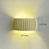 Contemporary Nordic Cream Ribbed Resin Semi-circular Shade 2-Light Wall Sconce Lamp For Bedroom