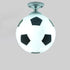 Contemporary Creative Football Glass Shade 1-Light Semi-Flush Mount Ceiling Light For Bedroom