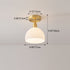 Modern Simplicity Antique Brass Frame Round Ribbed Glass 1-Light Semi-Flush Mount Ceiling Light For Dining Room