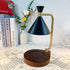 Contemporary Creative Iron Conical Shade Wooden Base 1-Light Melting Wax Table Lamp For Bedroom