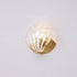 Modern Art Deco Shell Brass Glass 1-Light Wall Sconce Lamp For Living Room