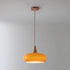 Contemporary Simplicity Persimmon Glass Shape Wood 1-Light Pendant Light For Living Room
