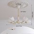 Contemporary Vintage Cream Branch Flower Brass Glass 3/5/8 Light Chandelier For Living Room