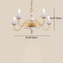 Traditional French Full Copper Frame Candelabra 5-Light Chandelier For Living Room