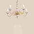 Traditional French Full Copper Frame Candelabra 5-Light Chandelier For Living Room