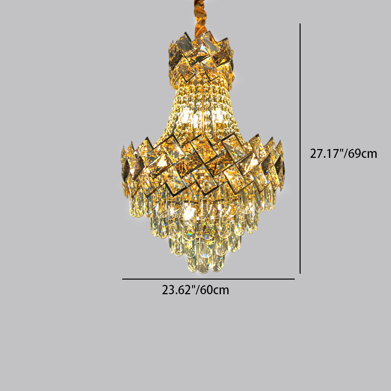 Contemporary Luxury Round Hardware Crystal 9/12 Light Chandelier For Living Room