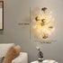 Contemporary Creative Ginkgo Leaf Iron Plastic Porcelain 2/3 Light Wall Sconce Lamp For Living Room