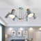 Contemporary Scandinavian Branch Cylindrical Cup Wood Iron 6/8 Light Chandelier For Living Room