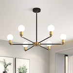 Modern Minimalist Branch Round Iron 6-Light Chandelier For Living Room