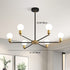 Modern Minimalist Branch Round Iron 6-Light Chandelier For Living Room