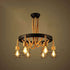 Traditional Rustic Hemp Rope Weaving Iron Cage 6/8-Light Chandelier For Dining Room