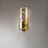 Traditional Chinese Lotus Enamel Copper Rectangular Frame LED Wall Sconce Lamp For Bedroom