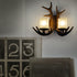 Traditional Vintage Resin Antler Glass 1/2 Light Wall Sconce Lamp For Hallway