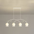 Contemporary Simplicity Flower Glass Shade Arc Iron Strip 3/4-Light Island Light Chandelier For Bedroom