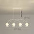 Contemporary Simplicity Flower Glass Shade Arc Iron Strip 3/4-Light Island Light Chandelier For Bedroom