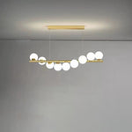 Contemporary Scandinavian Glass Magic Bean Long Strip 7/9/11 Light Island Light Chandelier For Dining Room