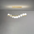 Contemporary Scandinavian Glass Magic Bean Long Strip 7/9/11 Light Island Light Chandelier For Dining Room