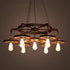 Traditional Vintage Iron Round Frame Gear Design 7-Light Chandelier For Living Room