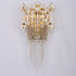 Modern Luxury Gold Stainless Steel Crystal Tassel 2-Light Wall Sconce Lamp For Living Room