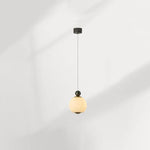 Contemporary Nordic Aluminum Marble Spherical Shade LED Pendant Light For Living Room