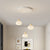 Modern Minimalist Cream Cotton Iron Plastic 3/5 Light Island Light Chandelier For Dining Room