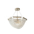 Contemporary Luxury Mesh Shade Iron Crystal 2/6 Light Chandelier For Living Room