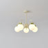 Modern Minimalist Cream Bow Round Ball Hardware Glass 4/5/6/8 Light Chandelier For Living Room
