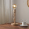 Traditional Vintage Cylinder Orb Wood 1-Light Table Lamp For Bedroom