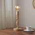 Traditional Vintage Cylinder Orb Wood 1-Light Table Lamp For Bedroom