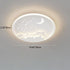 Modern Minimalist Round Moon Meteor Iron LED Flush Mount Ceiling Light For Bedroom