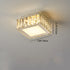 Modern Luxury Stainless Steel Radiant Prismatic Crystal Acrylic Shade LED Flush Mount Ceiling Light For Living Room