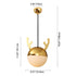 Contemporary Creative Cartoon Animal Iron Glass Ball 1-Light Pendant Light For Living Room