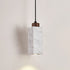 Modern Minimalist Rectangular Solid Wood Marble 1-Light Pendant Light For Bedroom