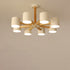 Contemporary Scandinavian Branch Round Wood Hardware 6/8 Light Chandelier For Living Room