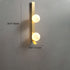 Contemporary Simplicity Iron Strip Glass Ball Shade 1/2-Light Wall Sconce Lamp For Living Room