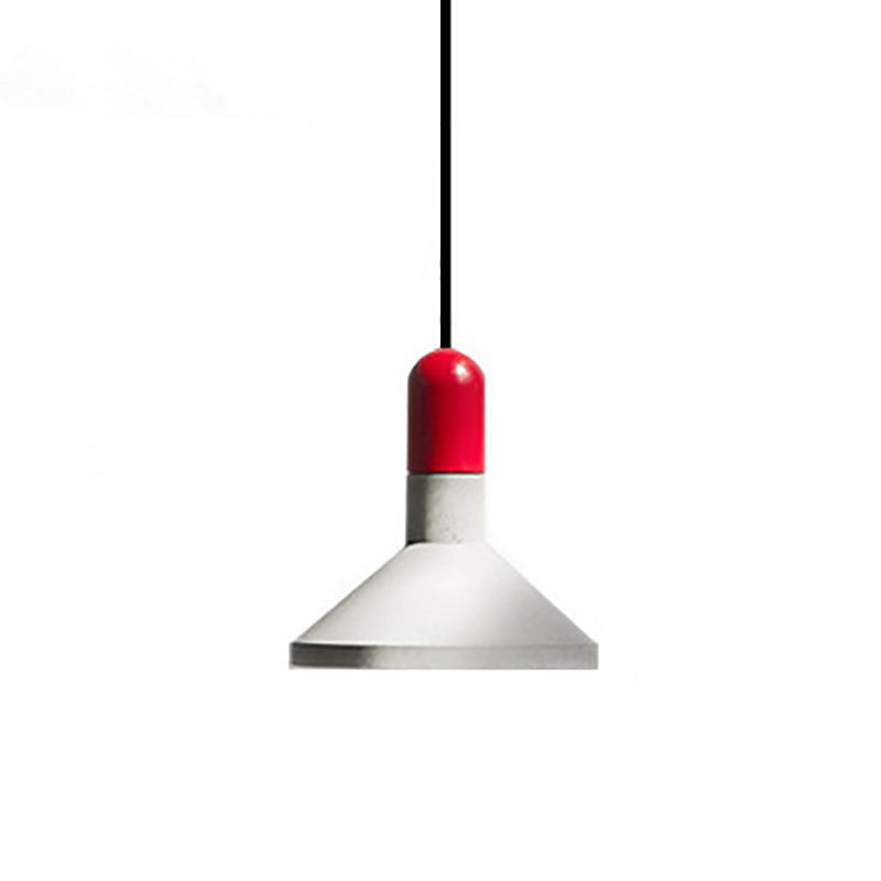 Contemporary Industrial Cement Cone Wood 1-Light Pendant Light For Dining Room