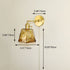 Traditional Vintage Brass Amber Square Glass Shade 1-Light Wall Sconce Lamp For Living Room