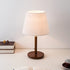 Traditional Vintage Pleated Fabric Shade Wooden Base 1-Light Table Lamp For Bedroom