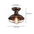 Contemporary Industrial Iron Net Pot Cover Shape 1-Light Semi-Flush Mount Ceiling Light For Living Room